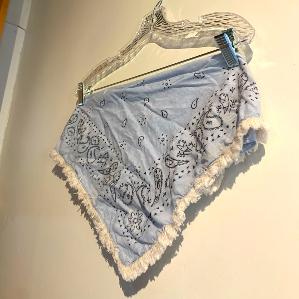 Blue fuzzy Bandana